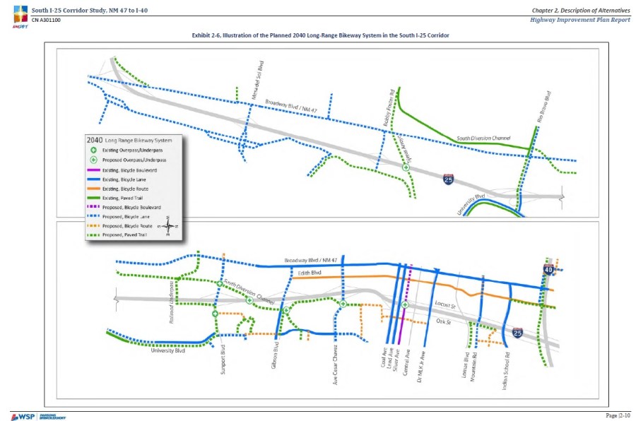 2040 bikeways from I-25 Study