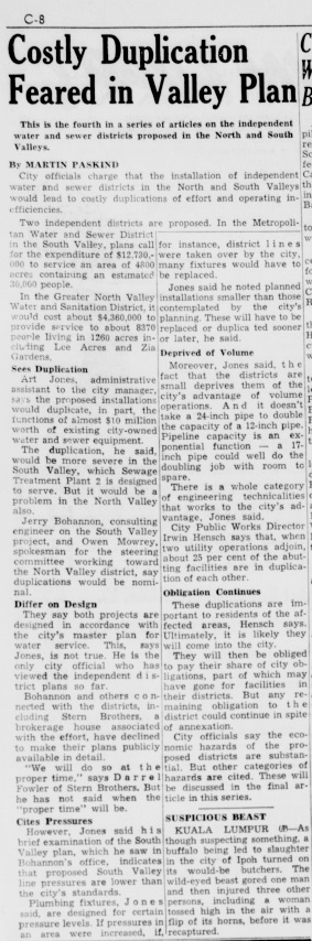 2 sewage districts 1964