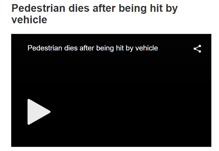 pedestrian dies