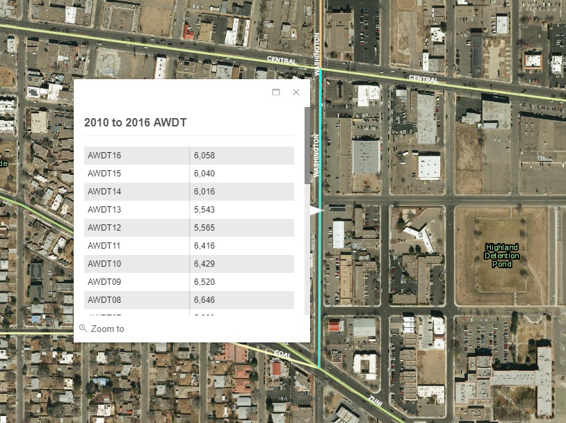 traffic washington zuni central