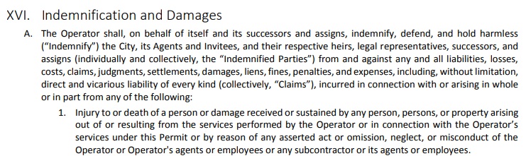 cabq scooter indemnification