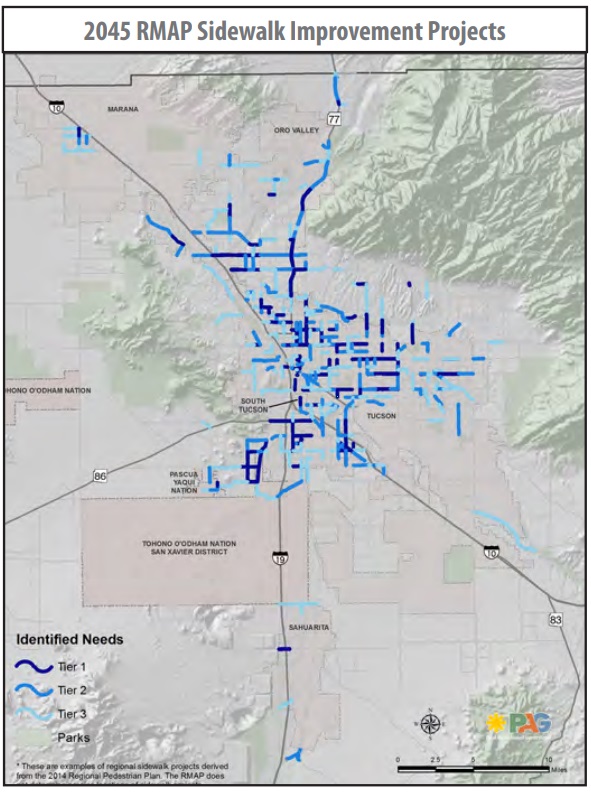 2045 rmap sidewalk improvement projects by tier