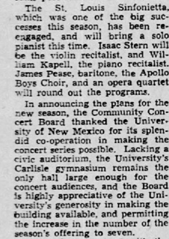 Isaac Stern at Gym Albuquerque_Journal_Tue__May_6__1947_