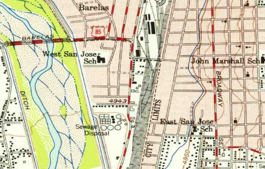 west san jose map 1954